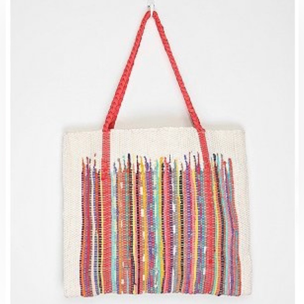 Urban Outfitters Ecote 100% Hand Woven Colorful Boho Braided Straps Tote